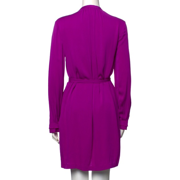 Diane von Furstenberg Orchid Purple Atira Silk Shirtdress with Belt size 10/L - Picture 3 of 3